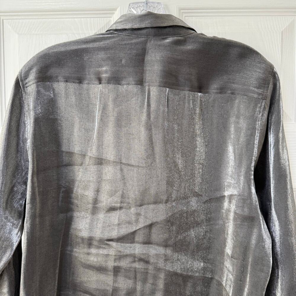Lauren Ralph Lauren Women's Gray Iridescent Long Sleeve Top Size L. - Picture 9 of 12